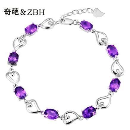 奇葩 天然紫水晶手链